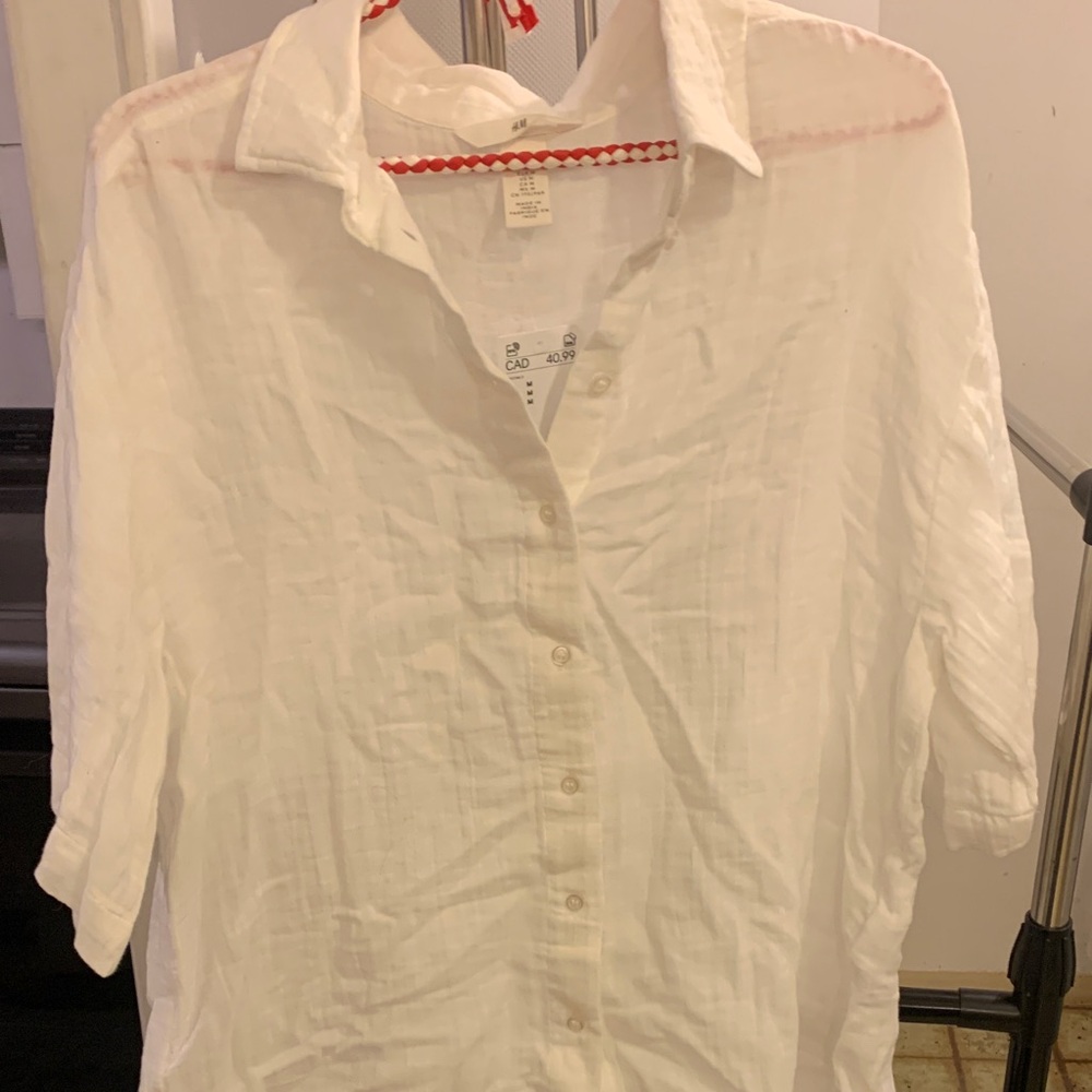 H&M White Button Down Shirt Women’s Brand New